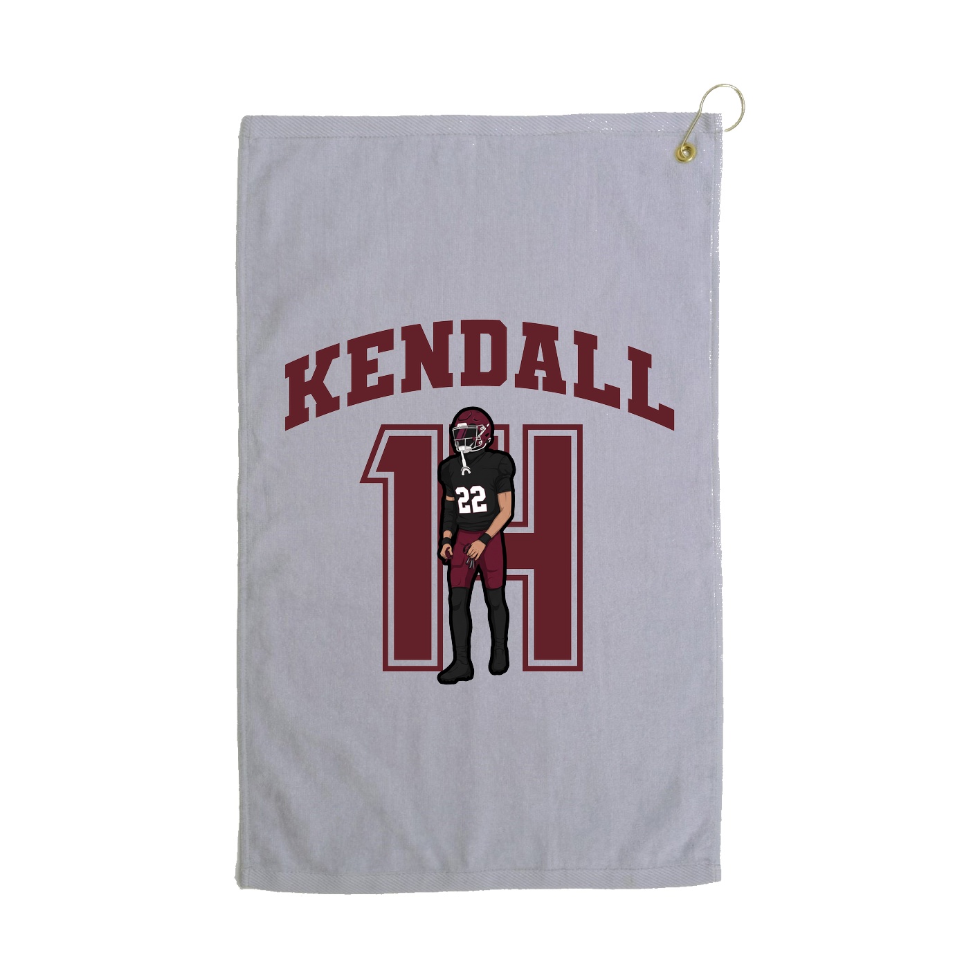 Golf Towel — Number in Grey