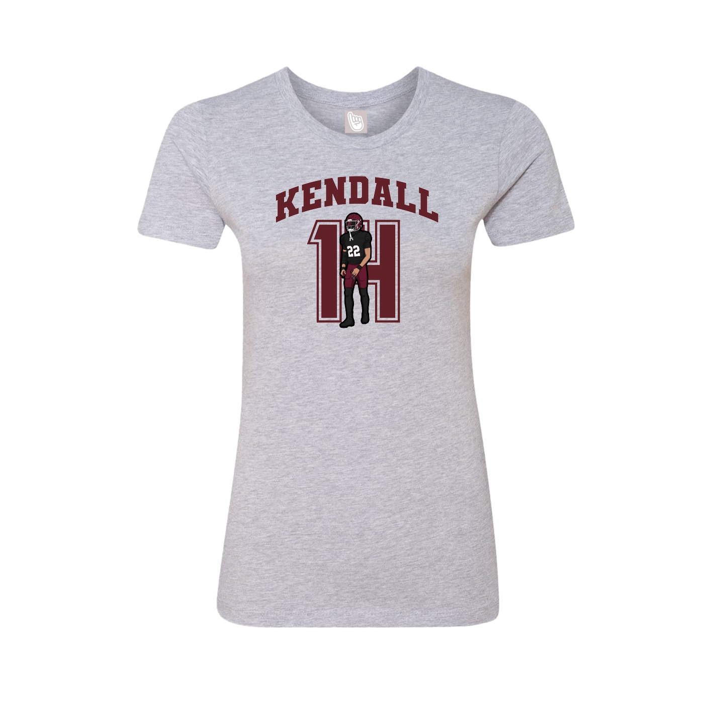 Fitted Women's Tee — Number in Grey
