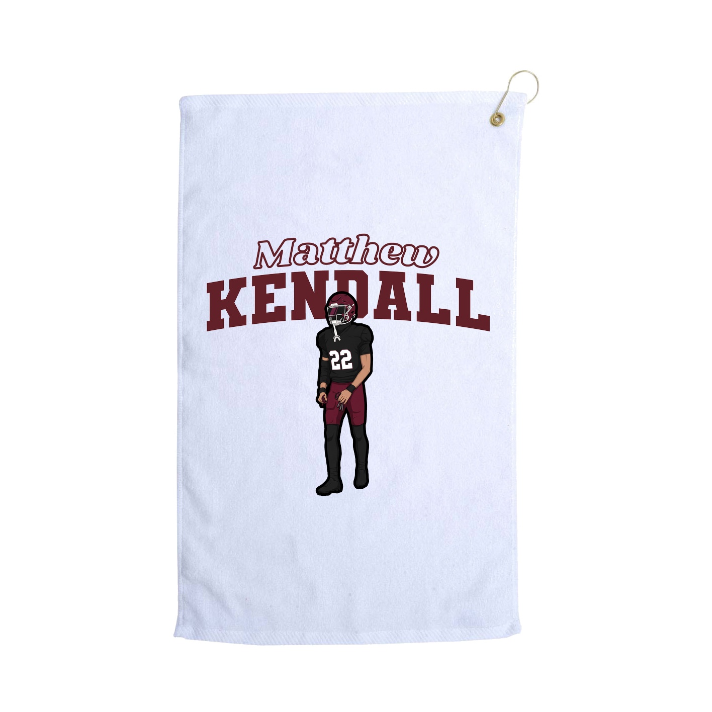 Golf Towel — Name Arch in White