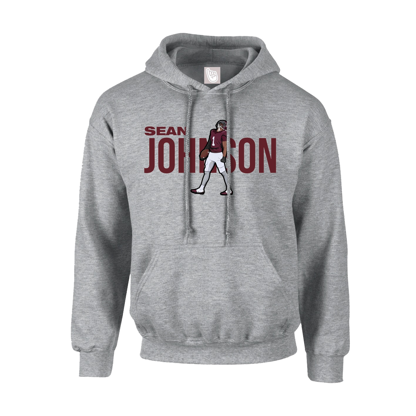 Youth Hoodie — Player Name in Grey