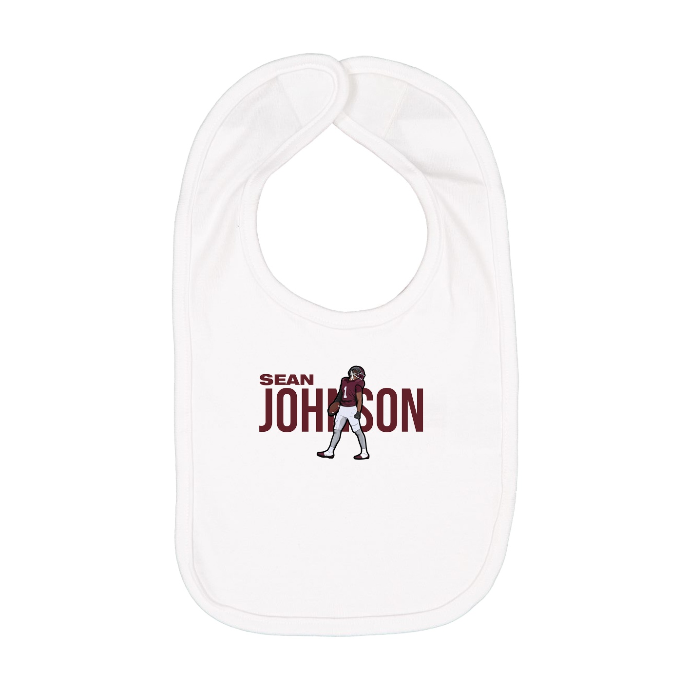 Infant Bib — Player Name in White