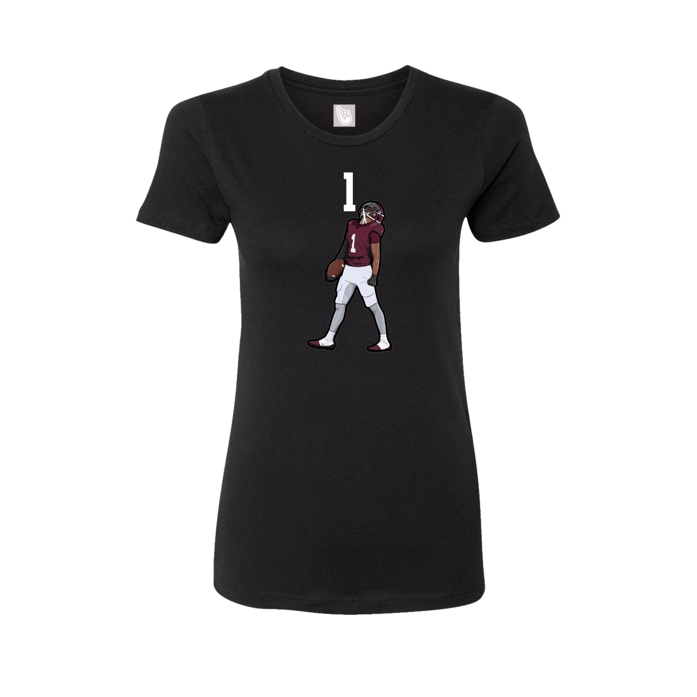 Fitted Women's Tee — Number Top in Black