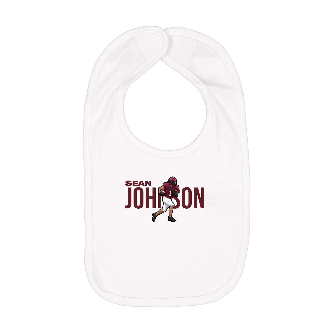 Infant Bib — Player Name in White