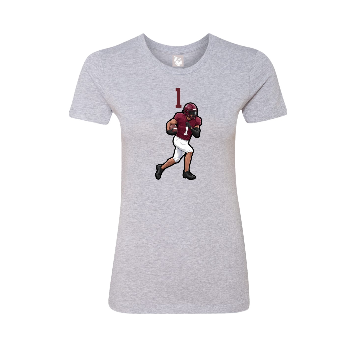Fitted Women's Tee — Number Top in Grey