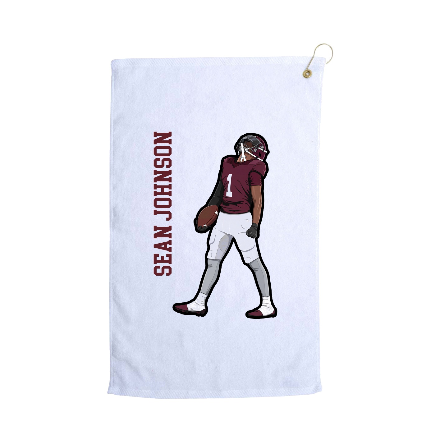 Golf Towel — Name Vertical in White