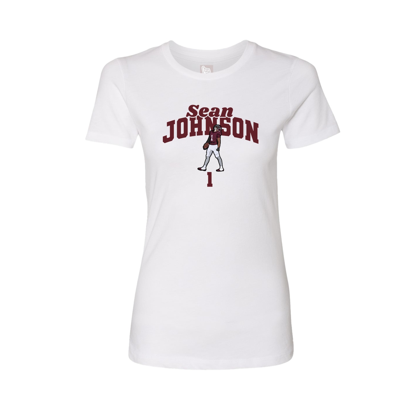 Fitted Women's Tee — Signature Arch in White