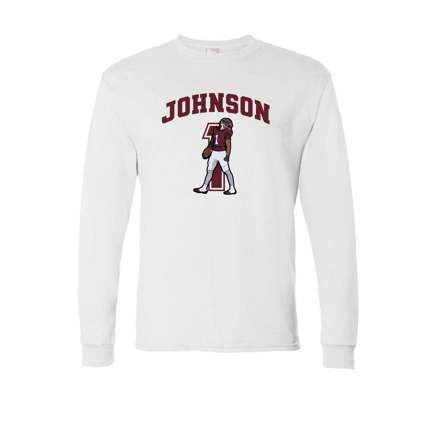 Long Sleeve Tee — Number in White