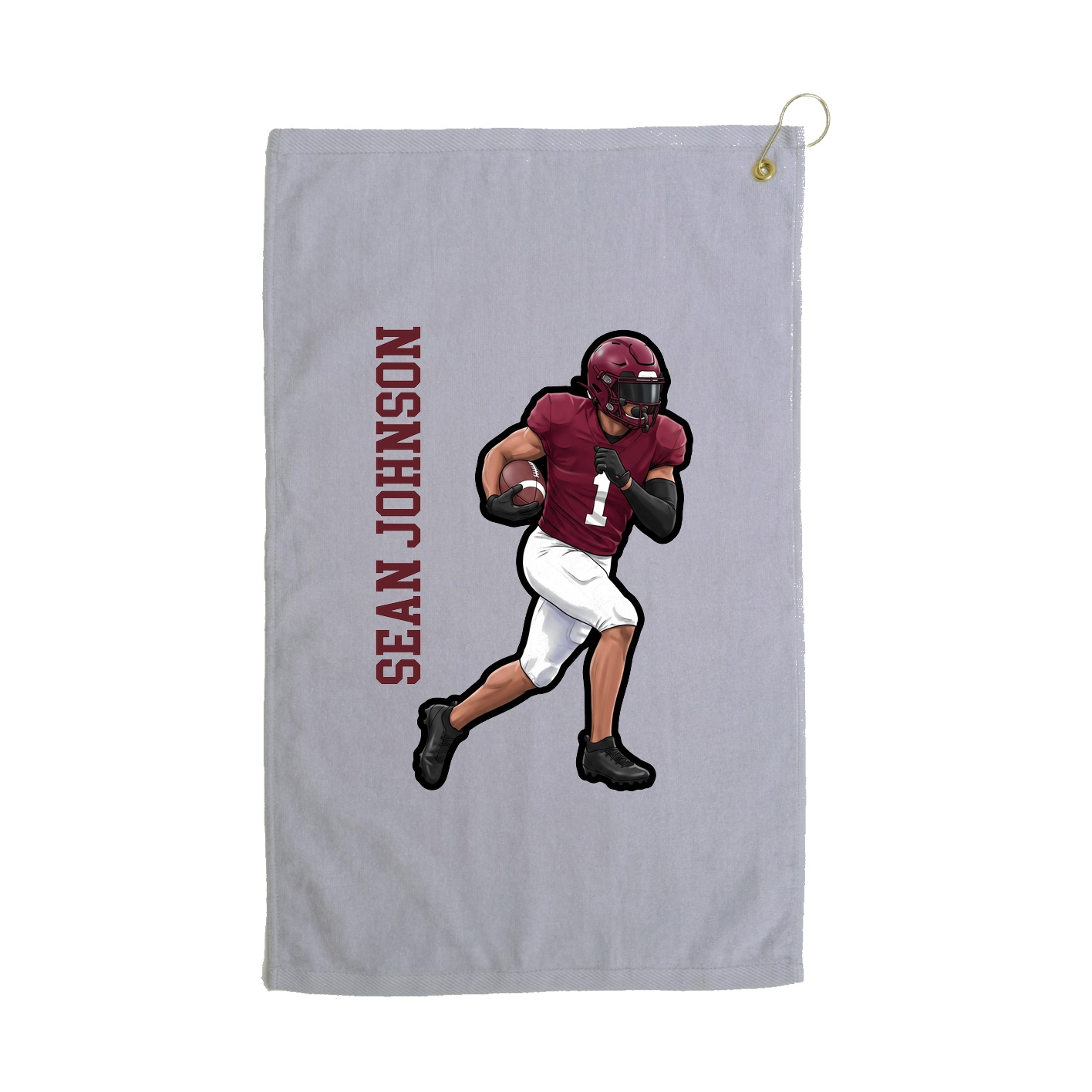 Golf Towel — Name Vertical in Grey