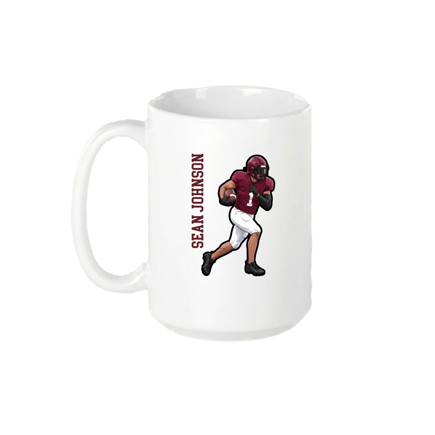 15oz Coffee Mug — Name Vertical in White