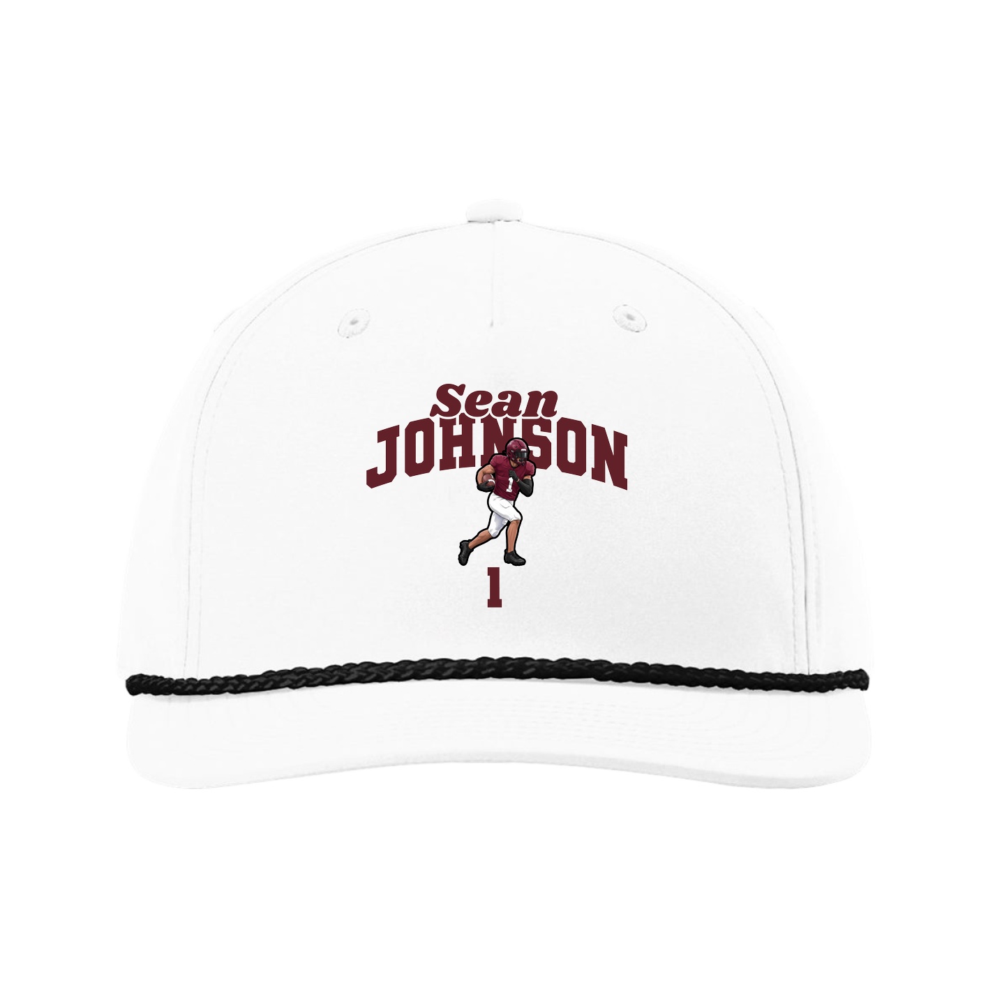 Five-Panel Classic Rope Cap — Signature Arch in White