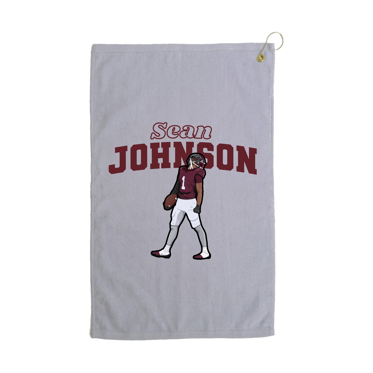 Golf Towel — Name Arch in Grey