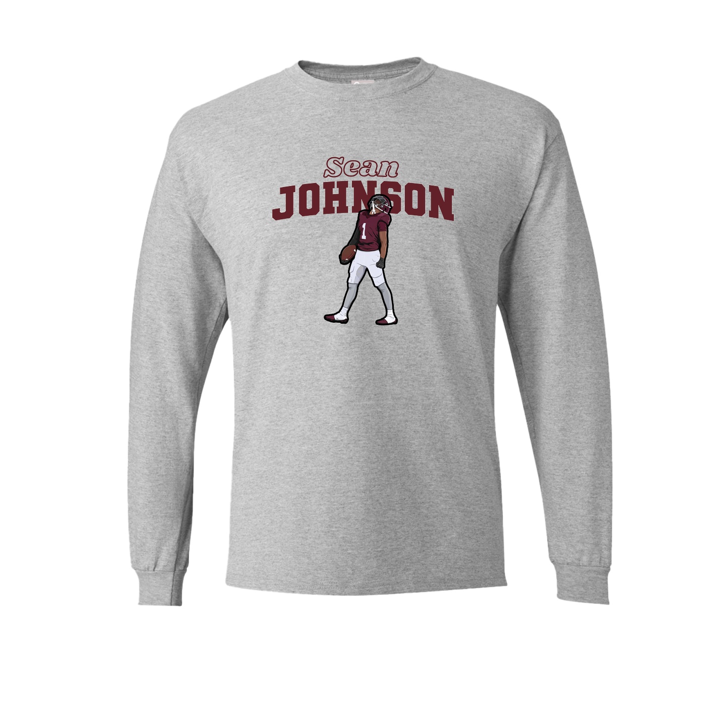 Long Sleeve Tee — Name Arch in Grey