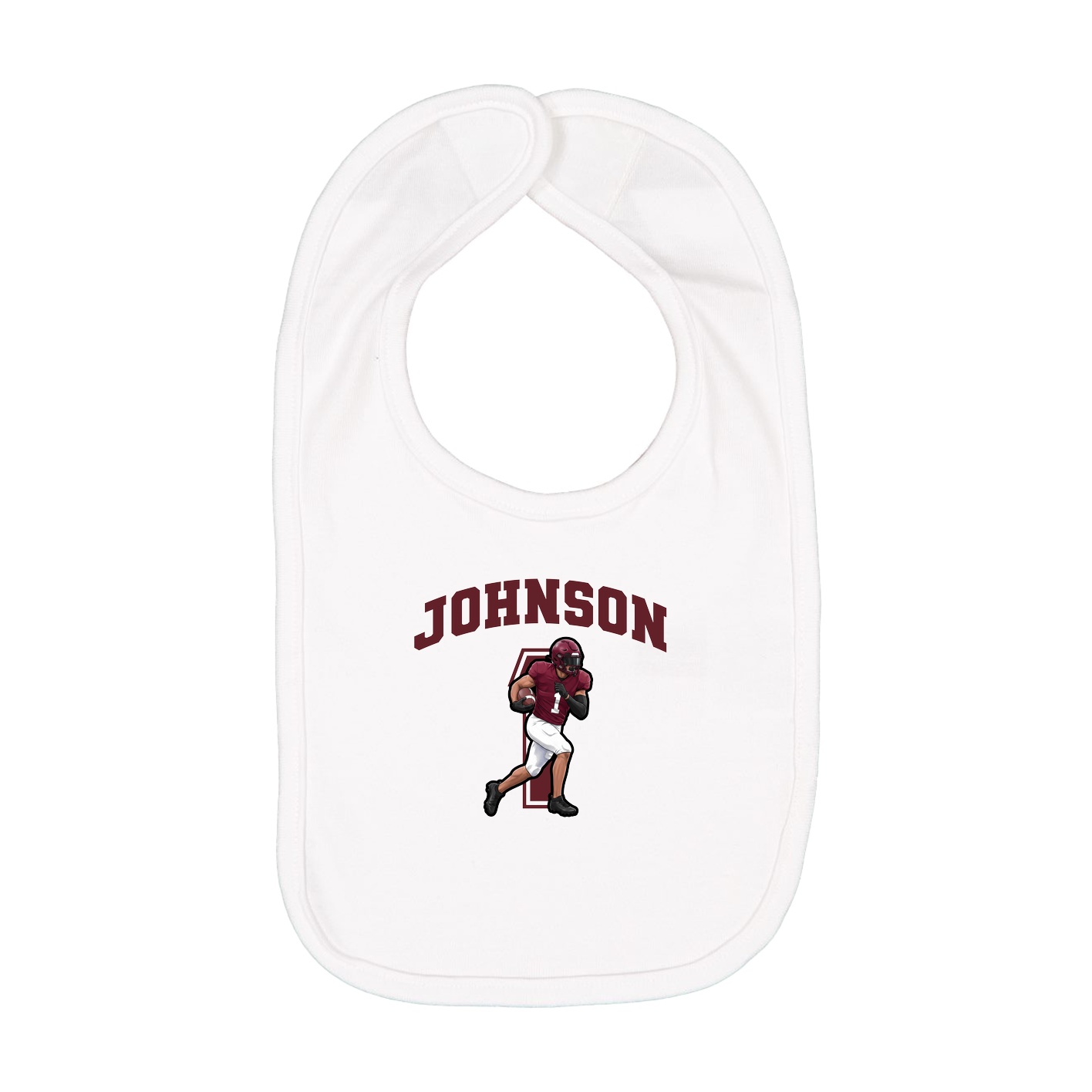 Infant Bib — Number in White