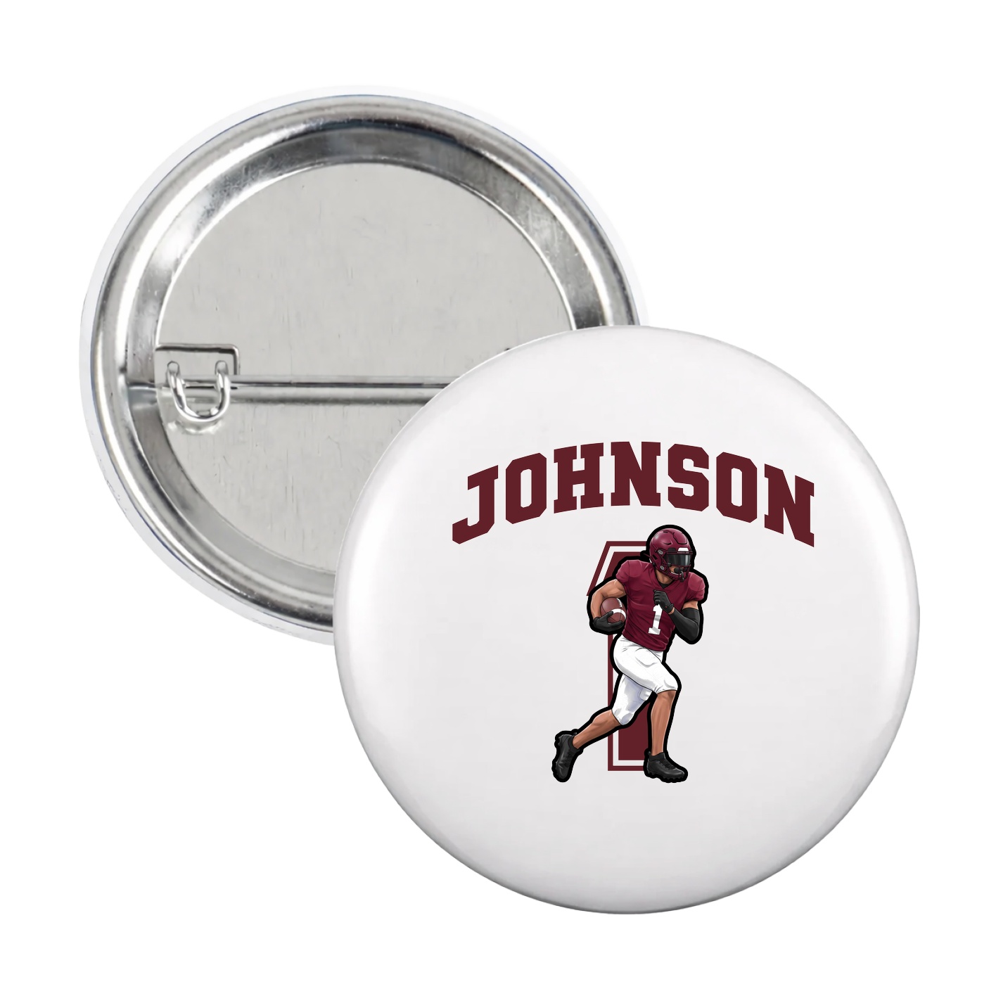 Game Day Button — Number in White