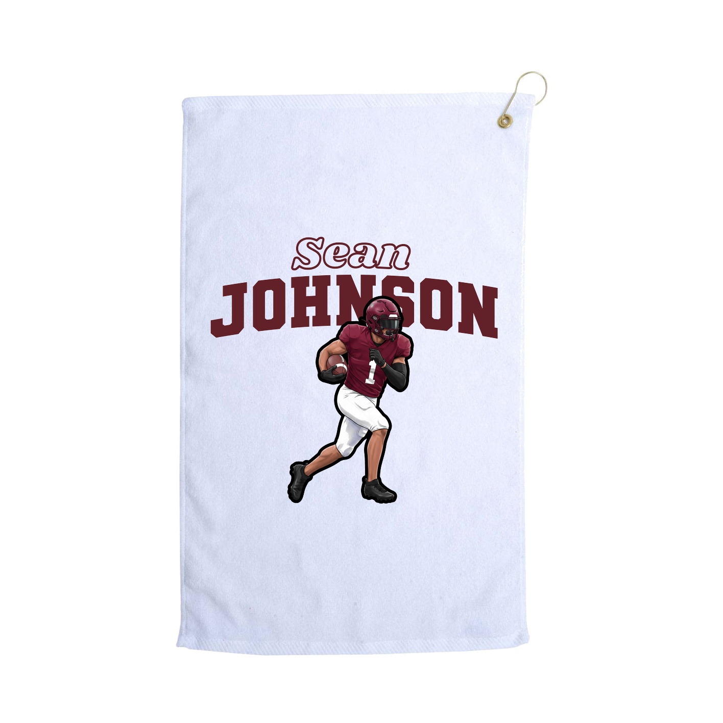 Golf Towel — Name Arch in White