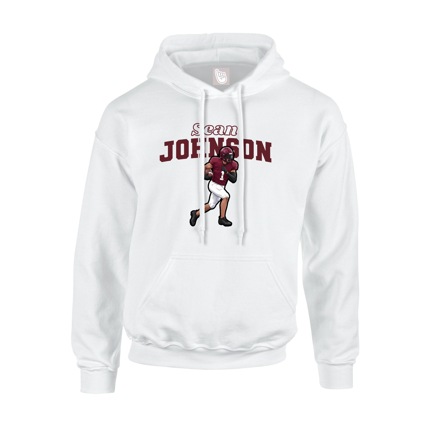 Hoodie — Name Arch in White