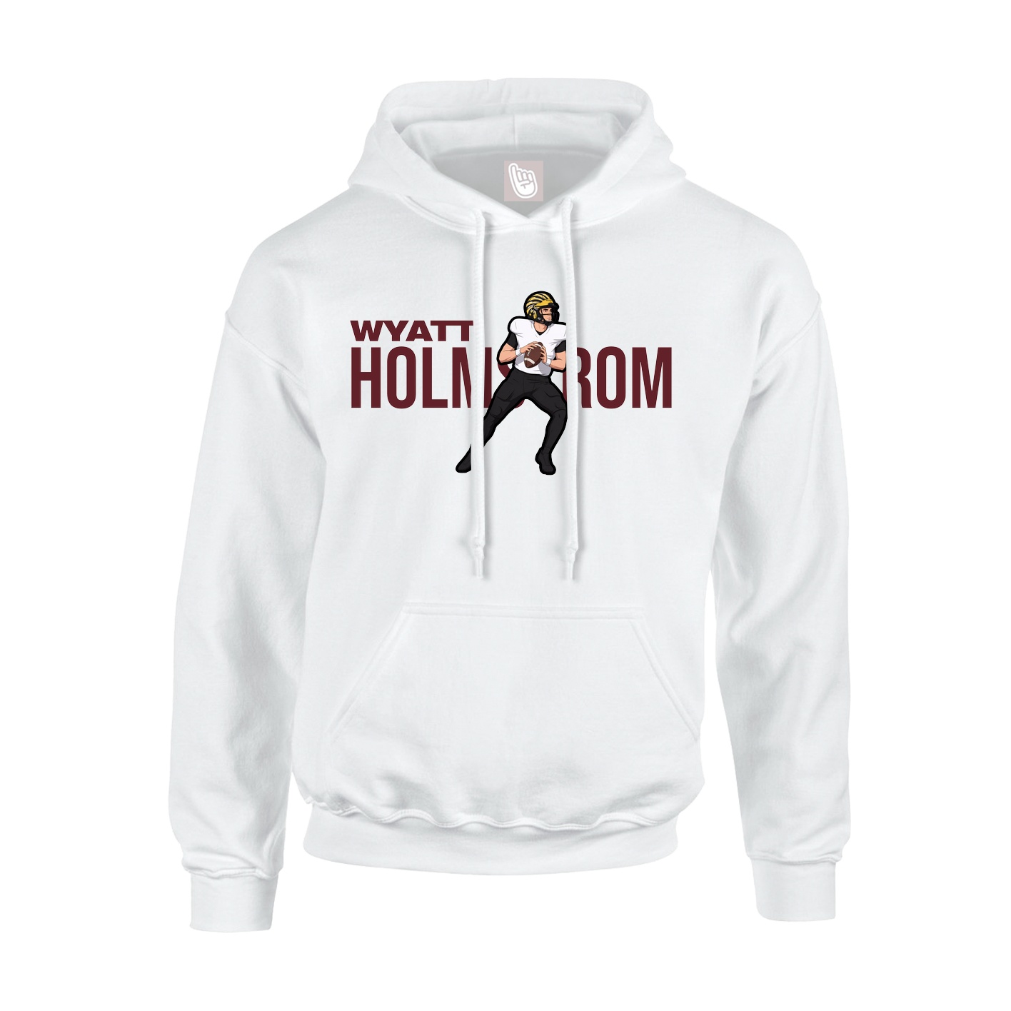 Youth Hoodie — Player Name in White