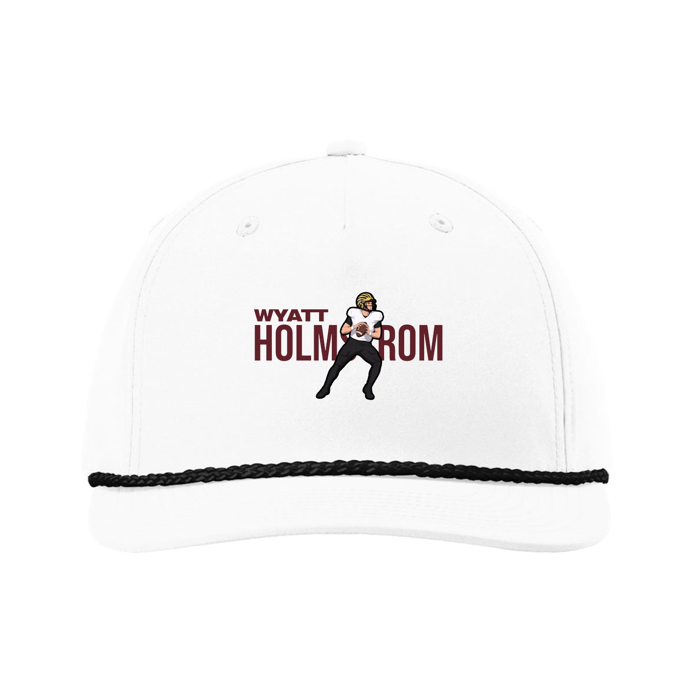 Five-Panel Classic Rope Cap — Player Name in White