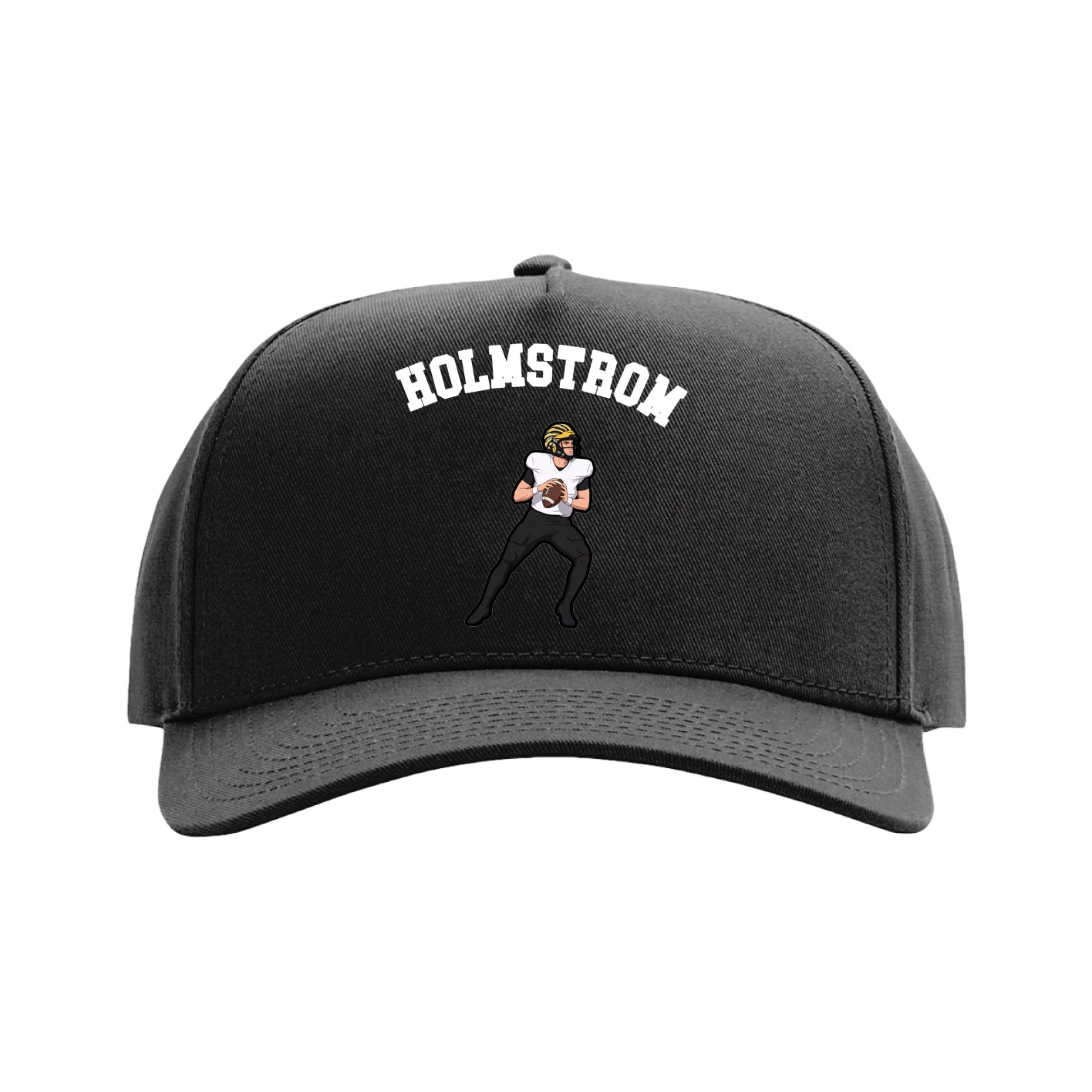 Full Fabric Five-Panel Champ Cap — Shirsey Arch in Black