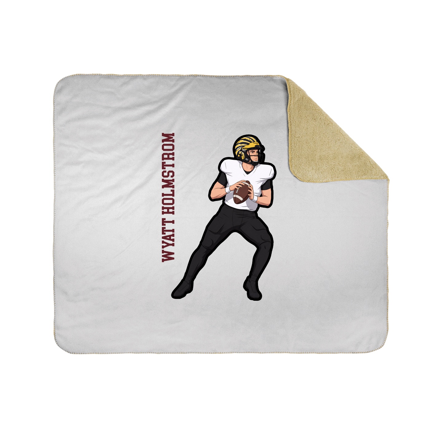 Throw Blanket — Name Vertical in White