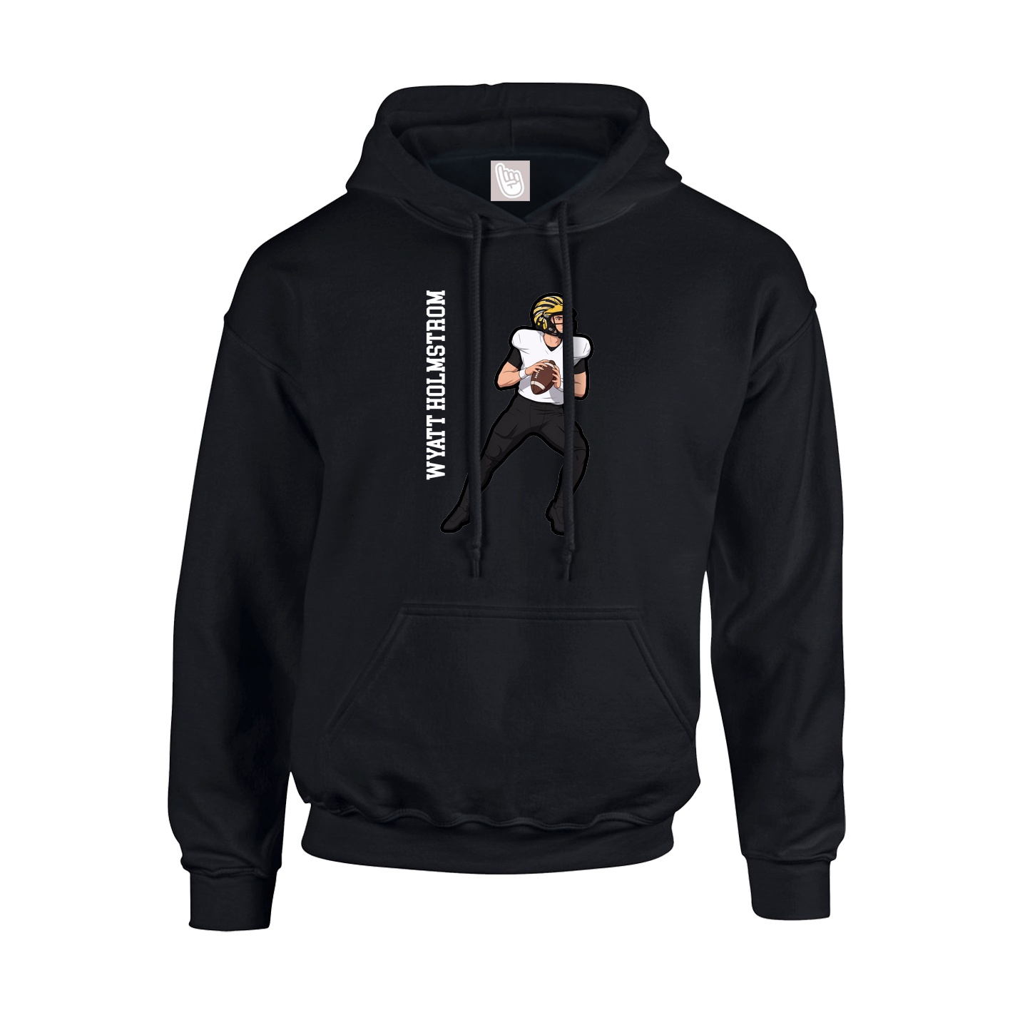 Hoodie — Name Vertical in Black