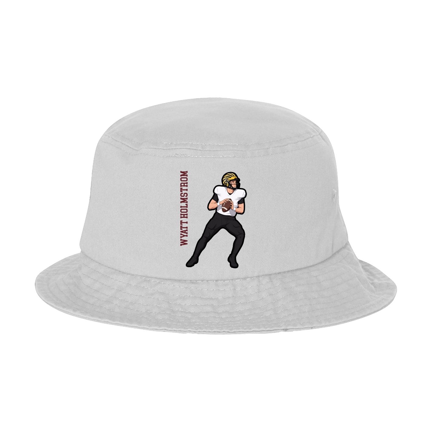 Bucket Cap — Name Vertical in White