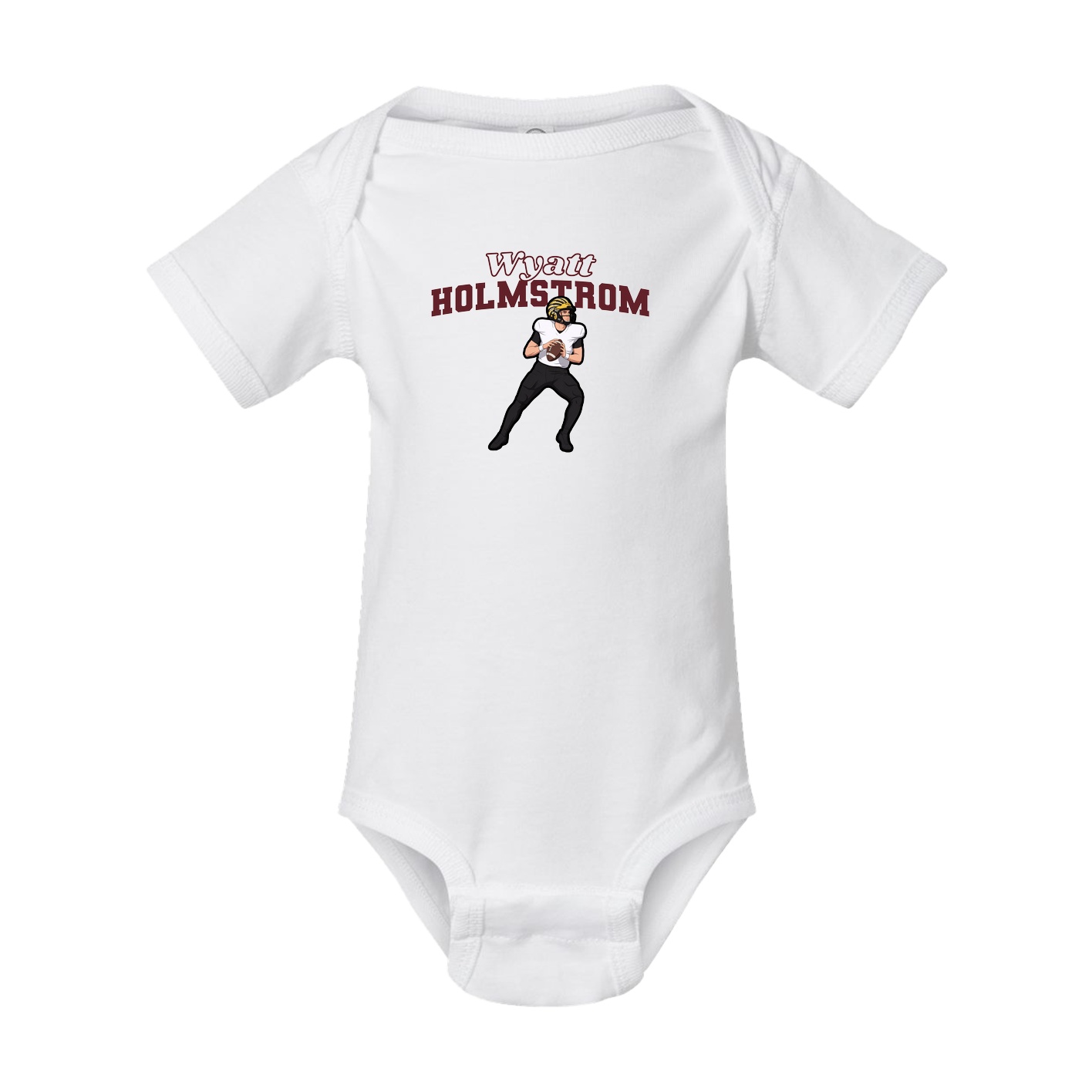 Baby Onesie — Name Arch in White