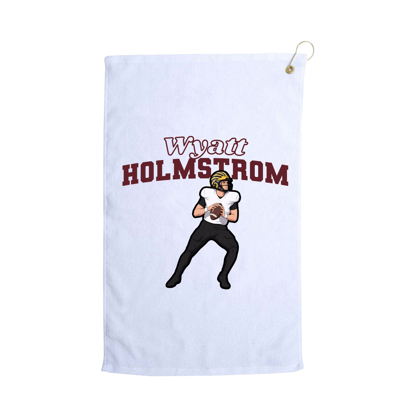 Golf Towel — Name Arch in White