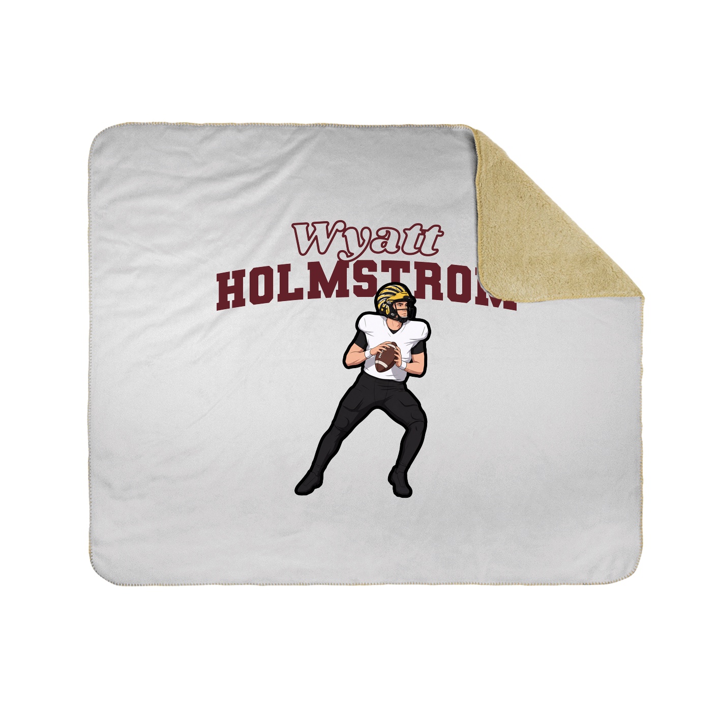Throw Blanket — Name Arch in White