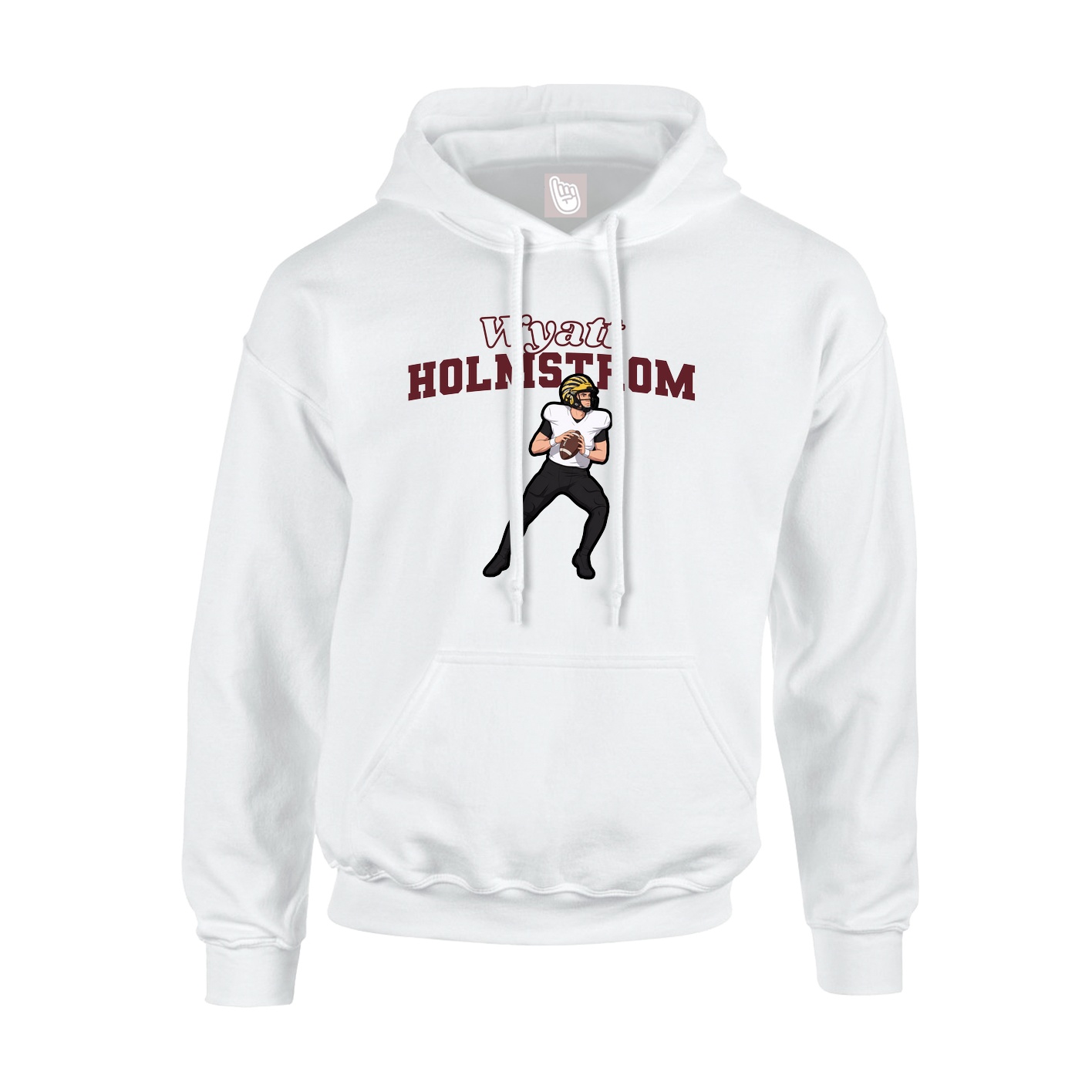 Hoodie — Name Arch in White