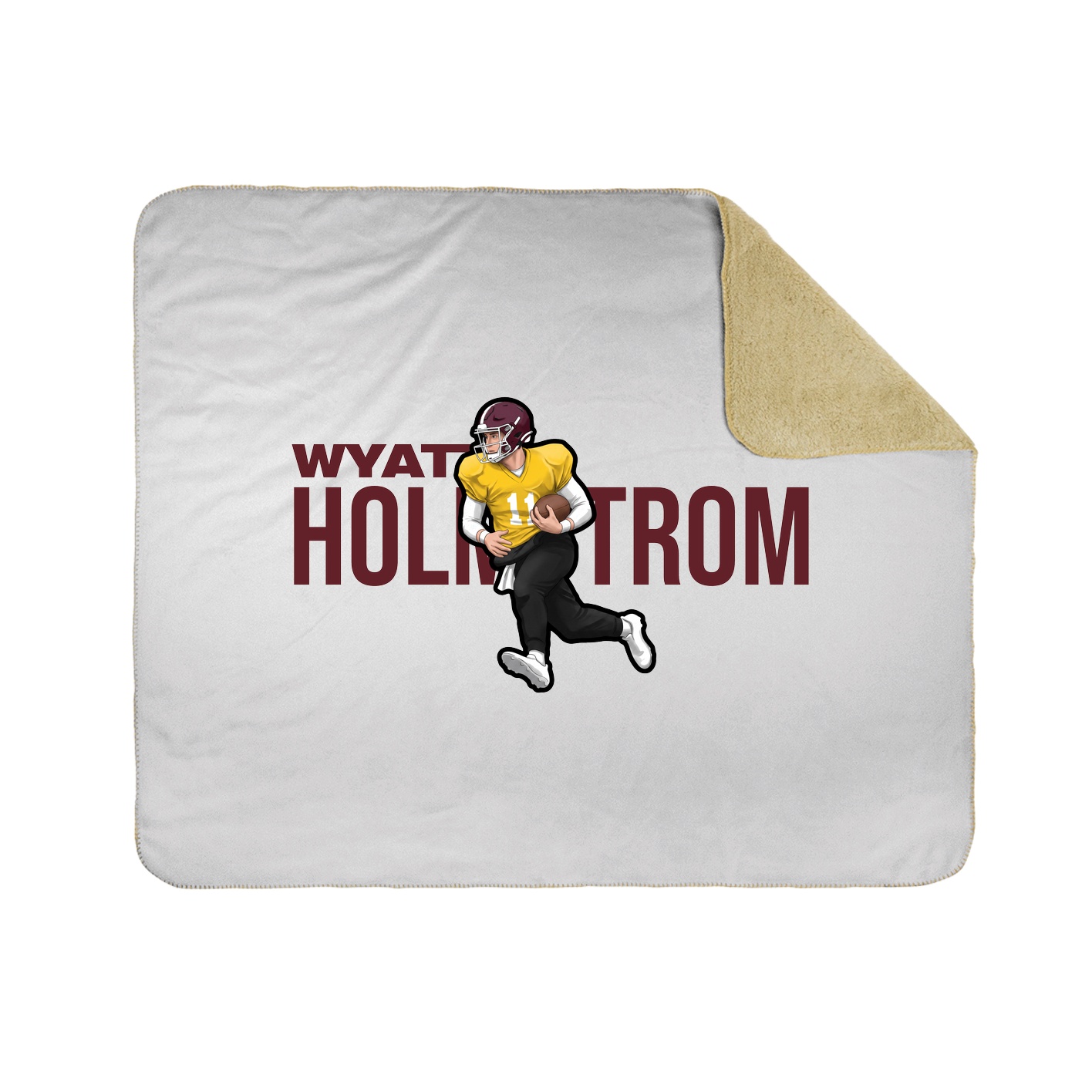 Throw Blanket — Player Name in White