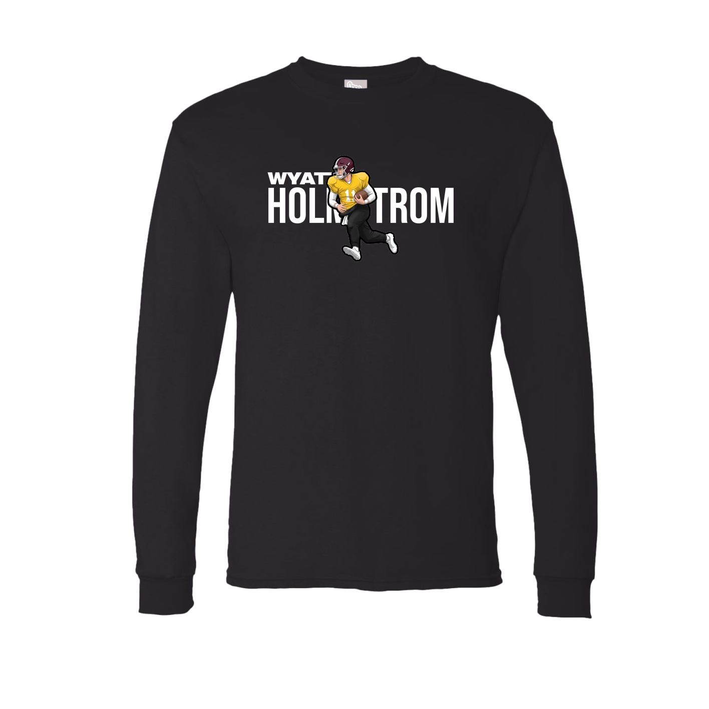 Long Sleeve Tee — Player Name in Black