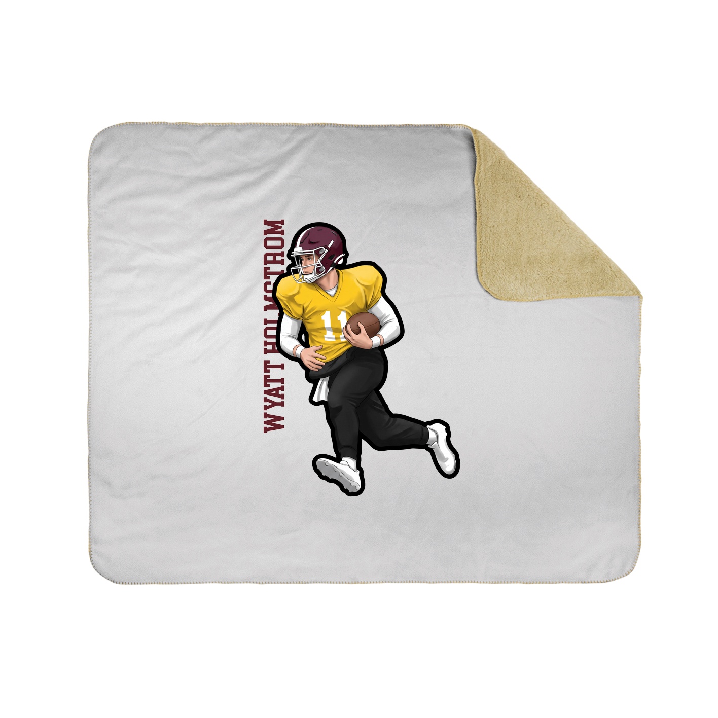 Throw Blanket — Name Vertical in White