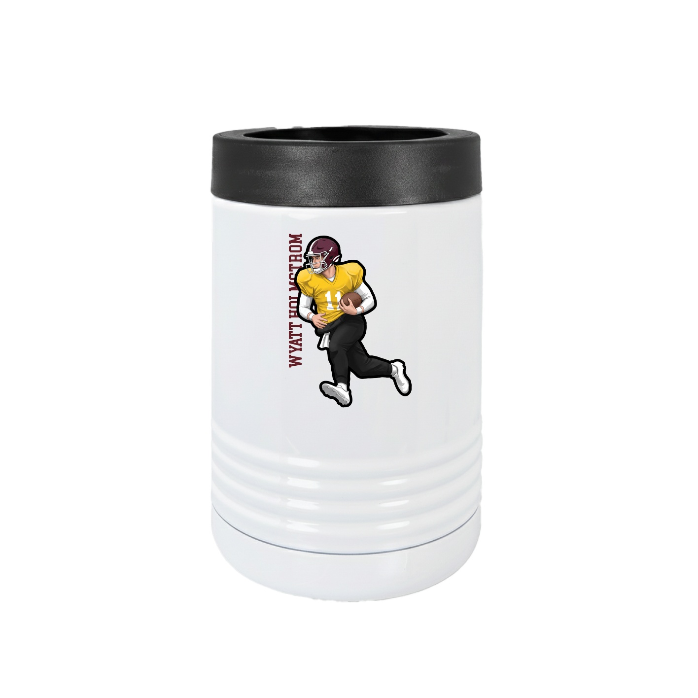 Beverage Holder — Name Vertical in White