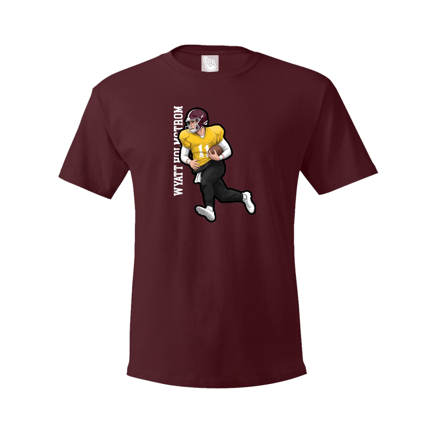 Tee — Name Vertical in Maroon