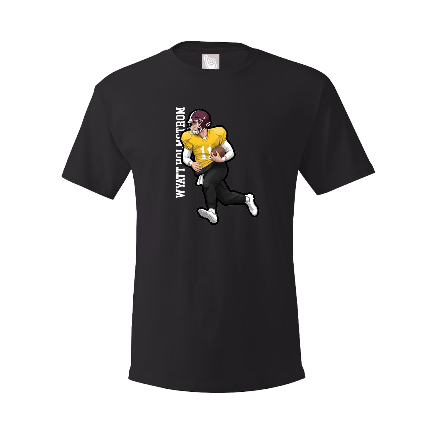 Youth Tee — Name Vertical in Black