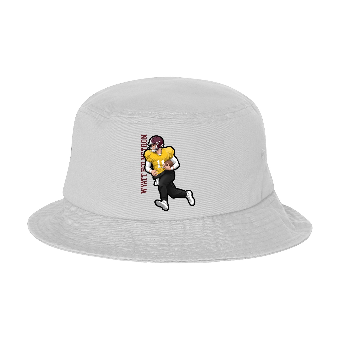 Bucket Cap — Name Vertical in White