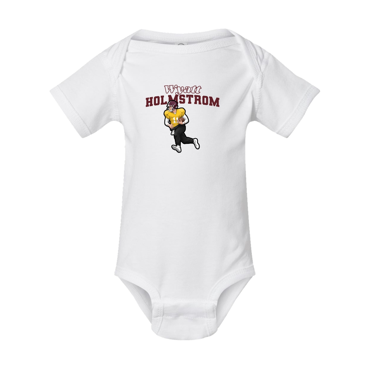 Baby Onesie — Name Arch in White