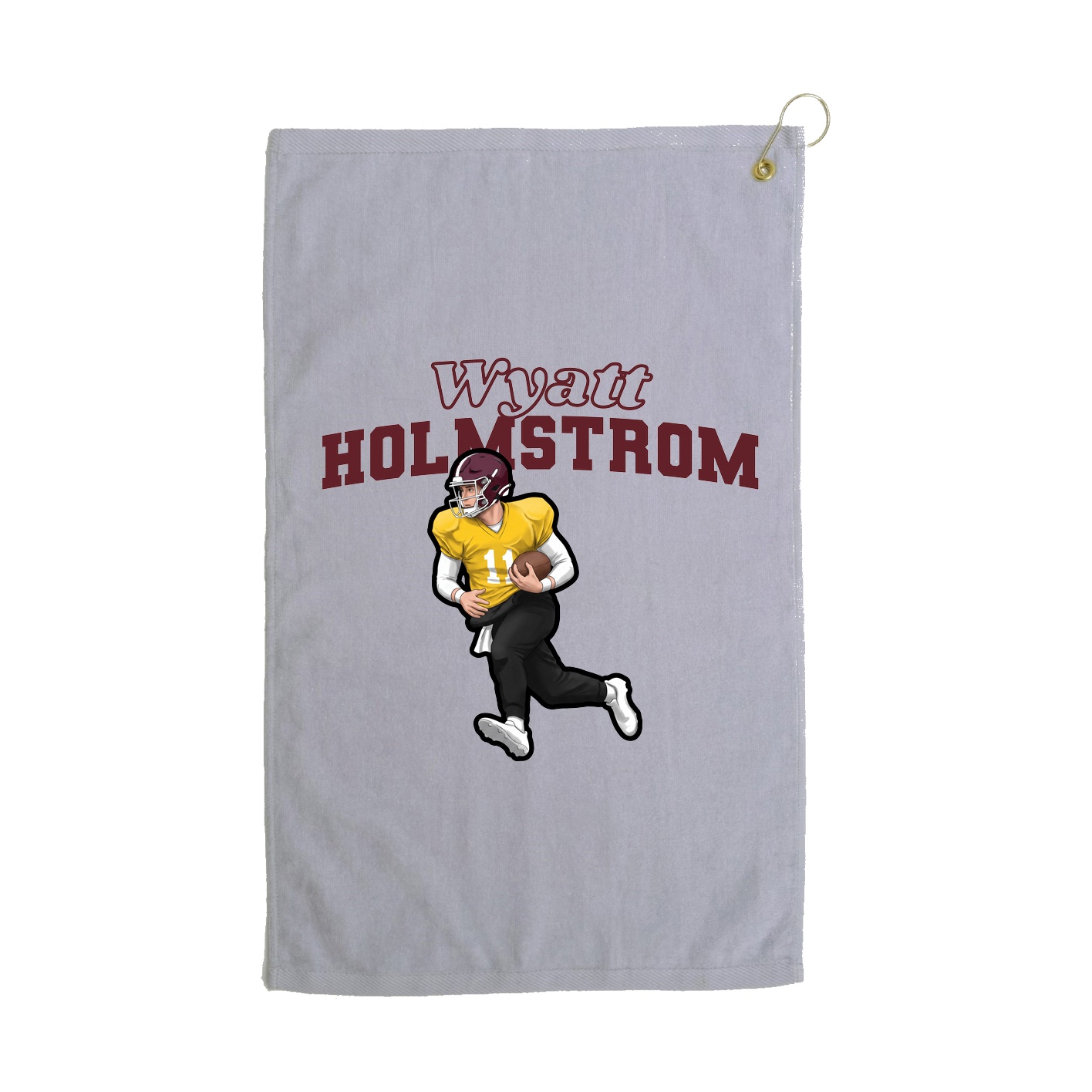 Golf Towel — Name Arch in Grey