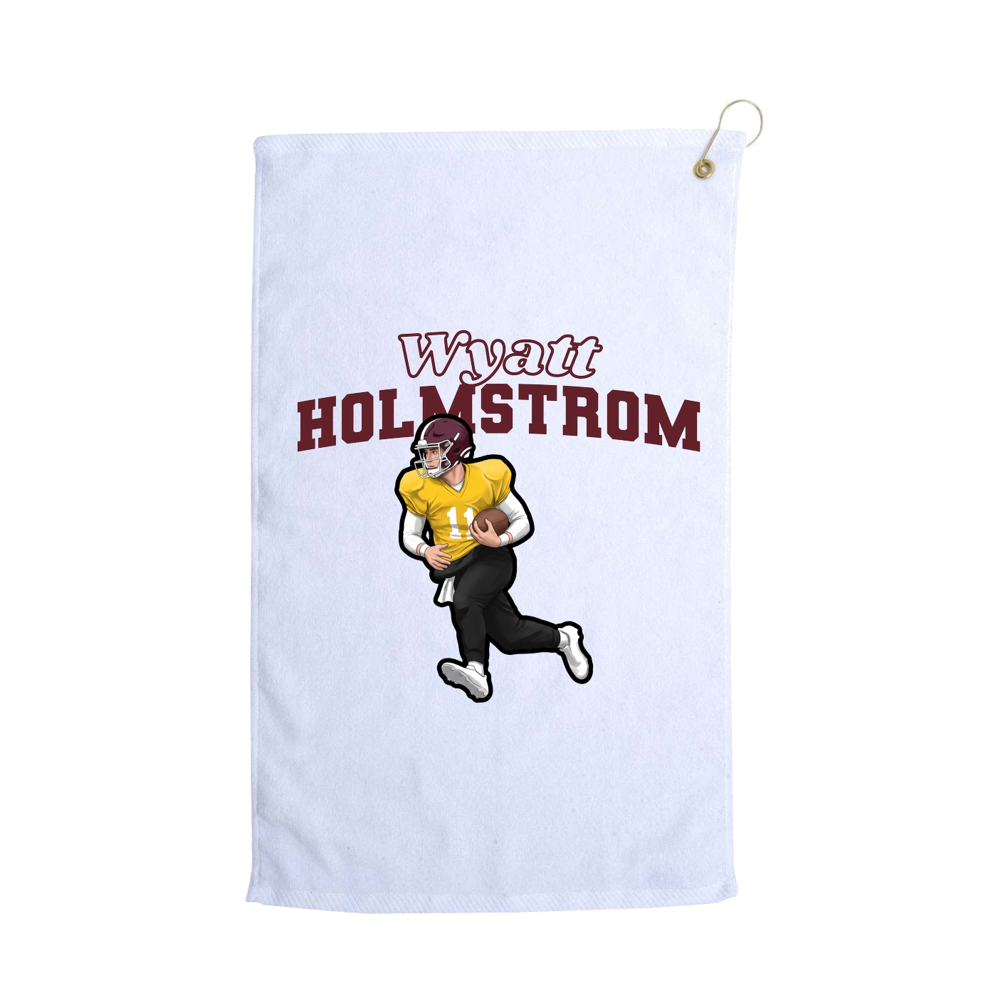 Golf Towel — Name Arch in White