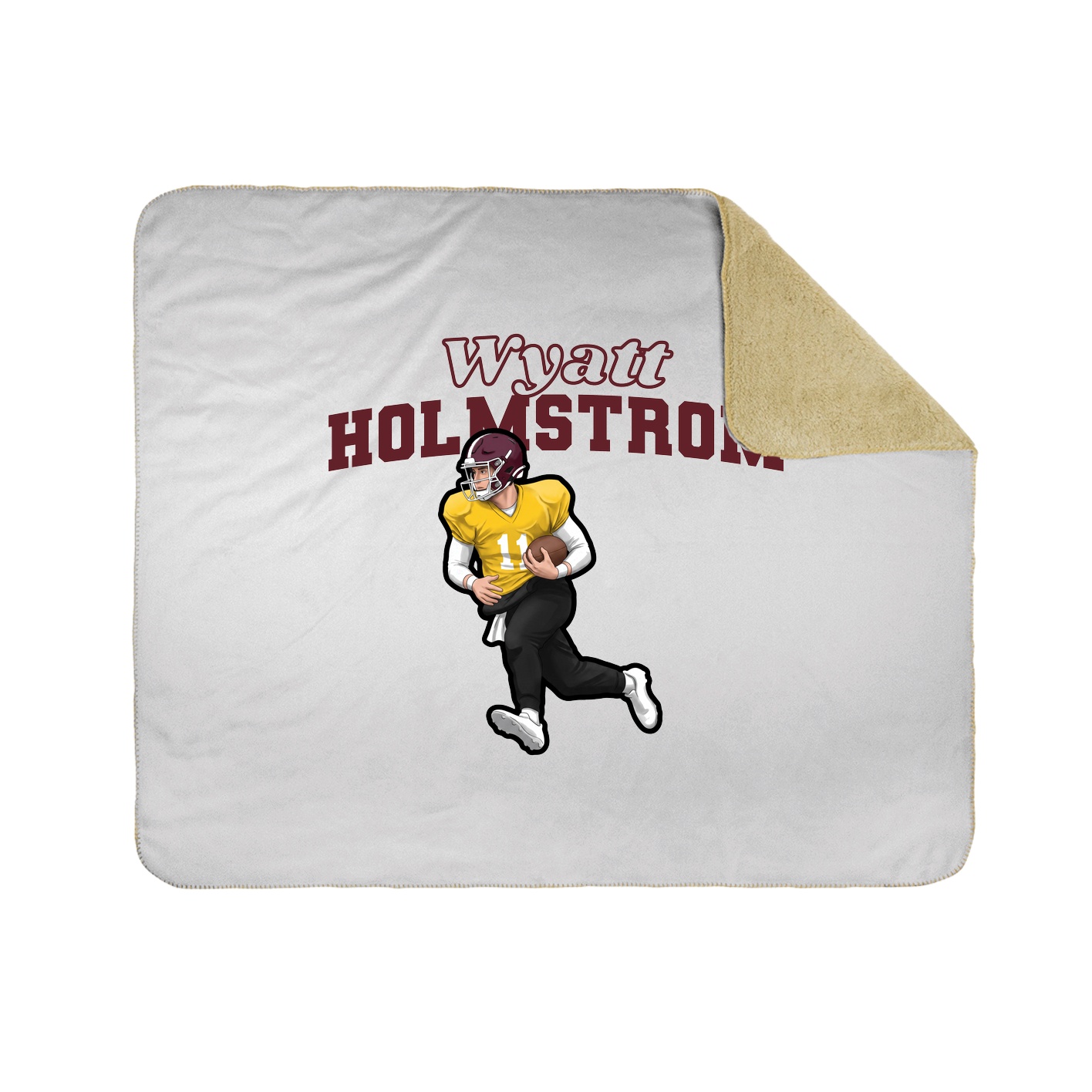 Throw Blanket — Name Arch in White