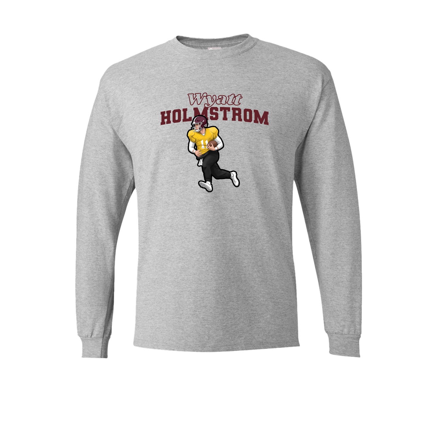 Long Sleeve Tee — Name Arch in Grey