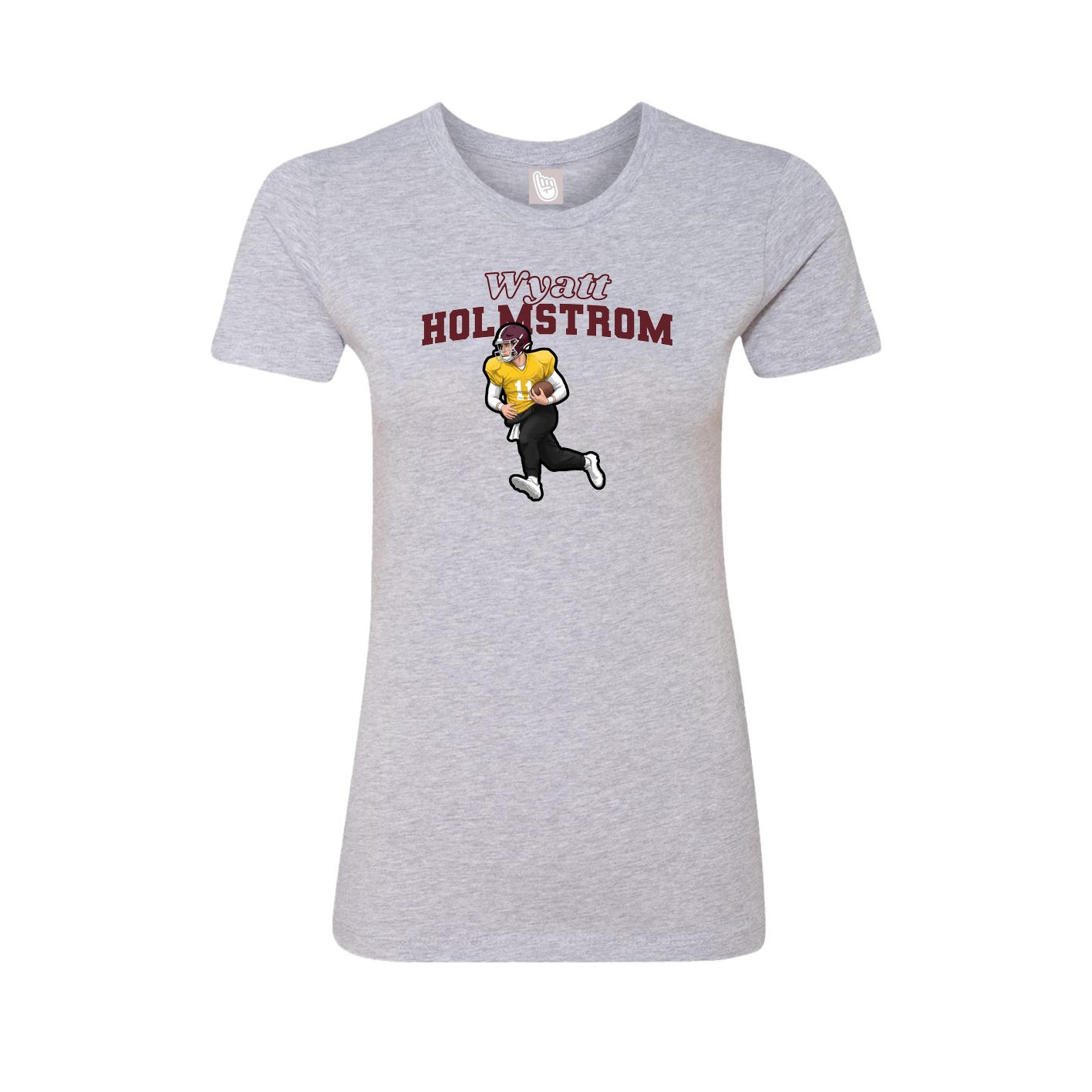 Womens Tee — Name Arch in Grey