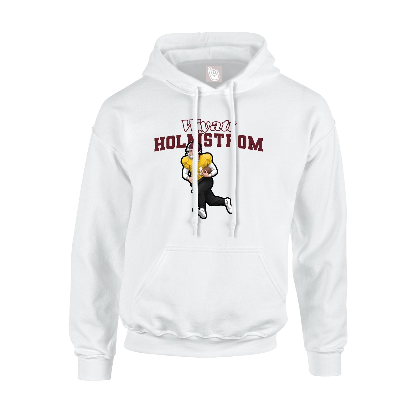 Hoodie — Name Arch in White