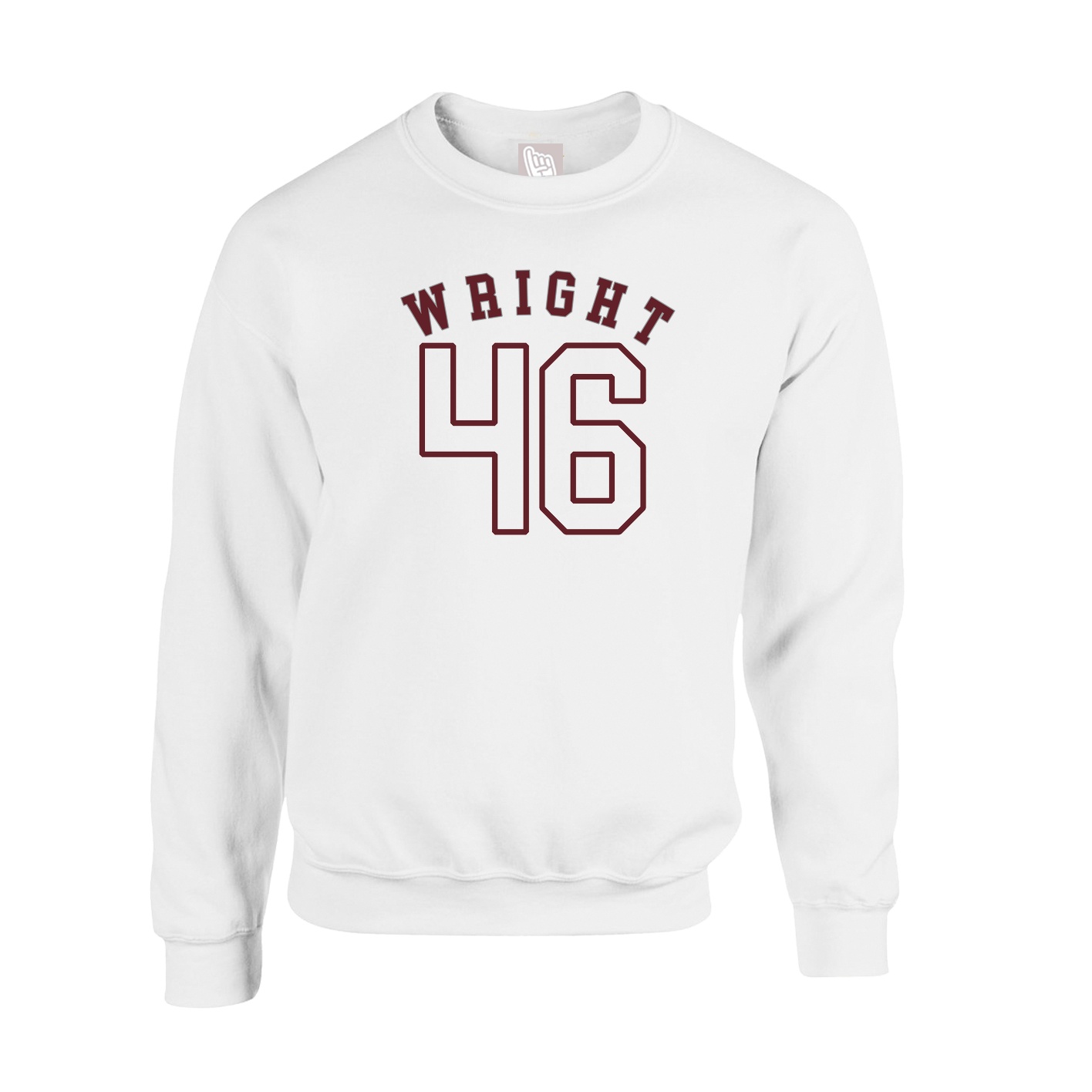 Fleece Crew — Shirsey Arch in White