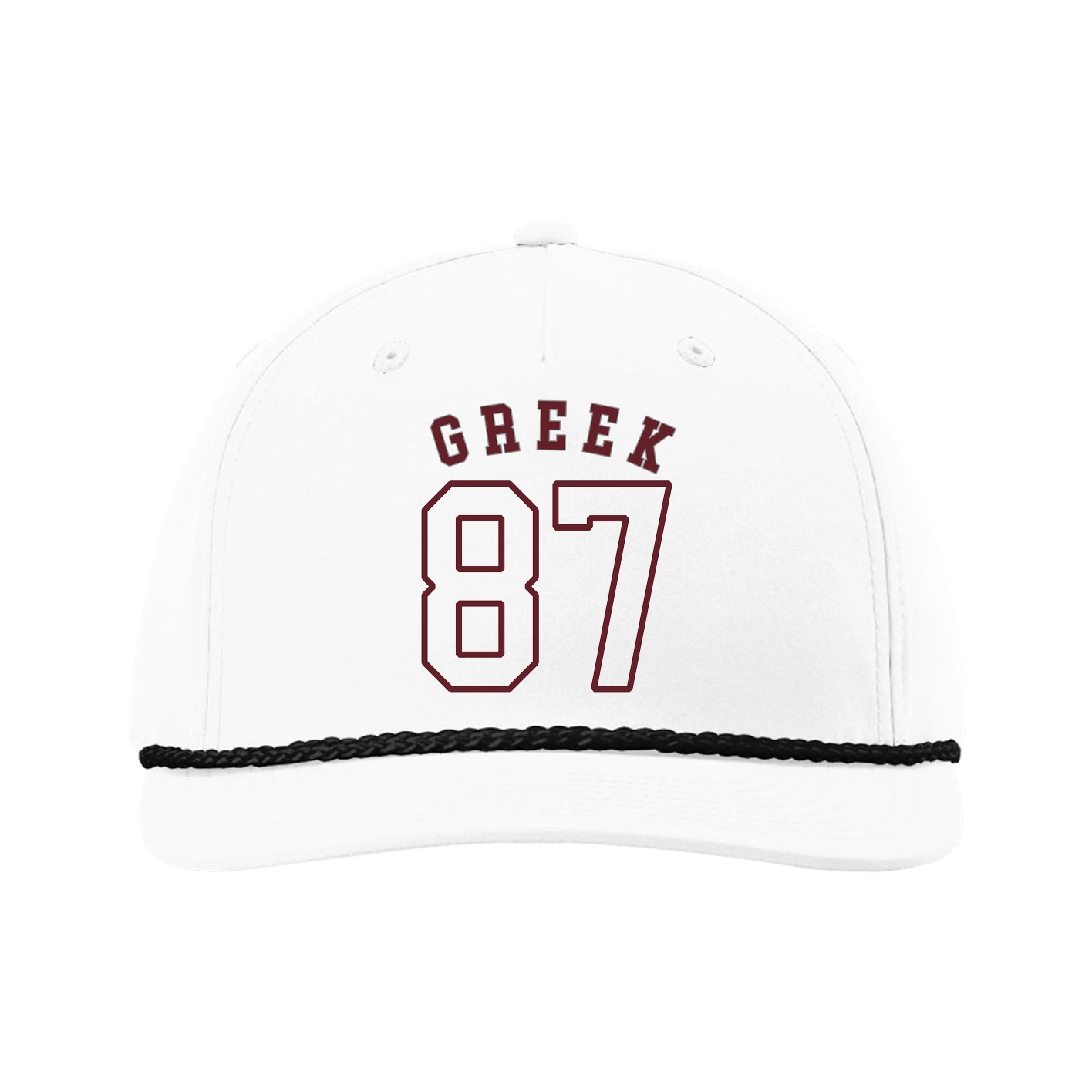Five-Panel Classic Rope Cap — Shirsey Arch in White