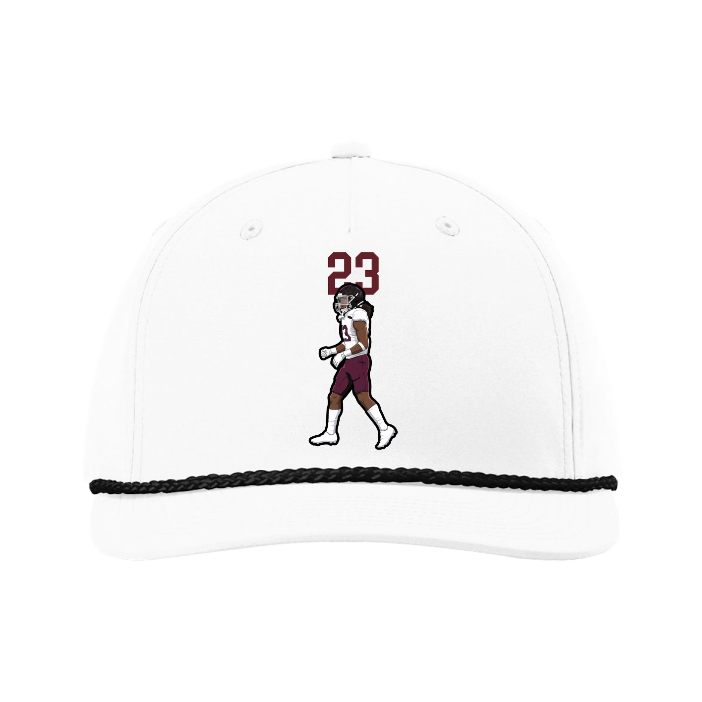 Five-Panel Classic Rope Cap — Number Top in White