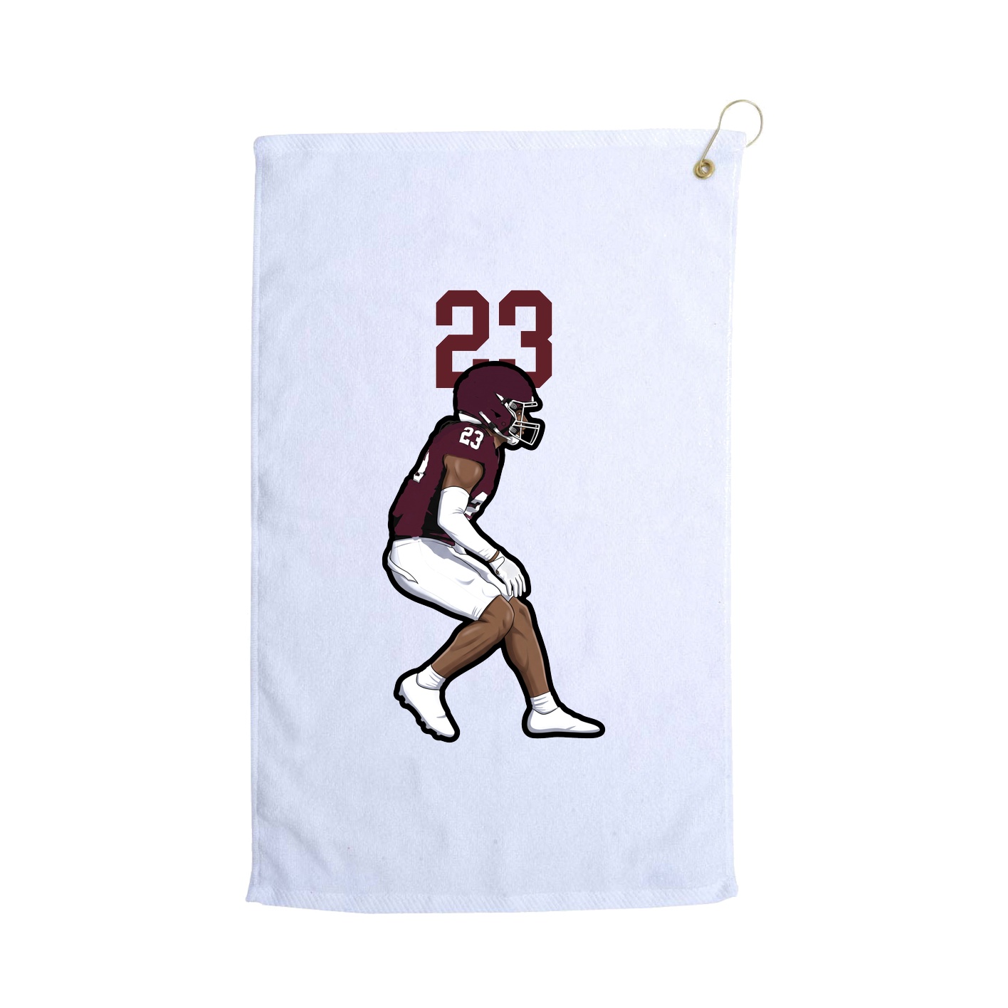 Golf Towel — Number Top in White