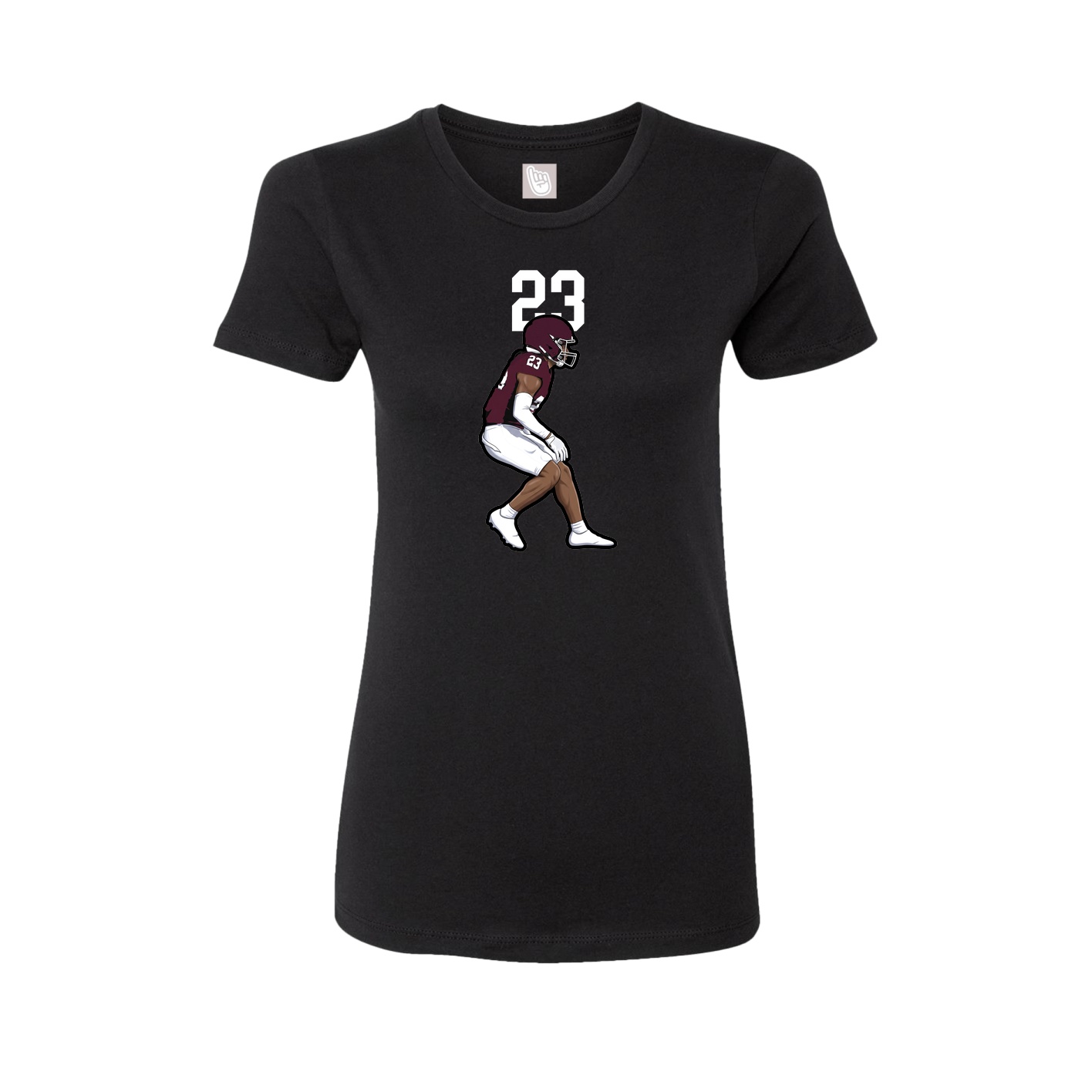 Fitted Women's Tee — Number Top in Black
