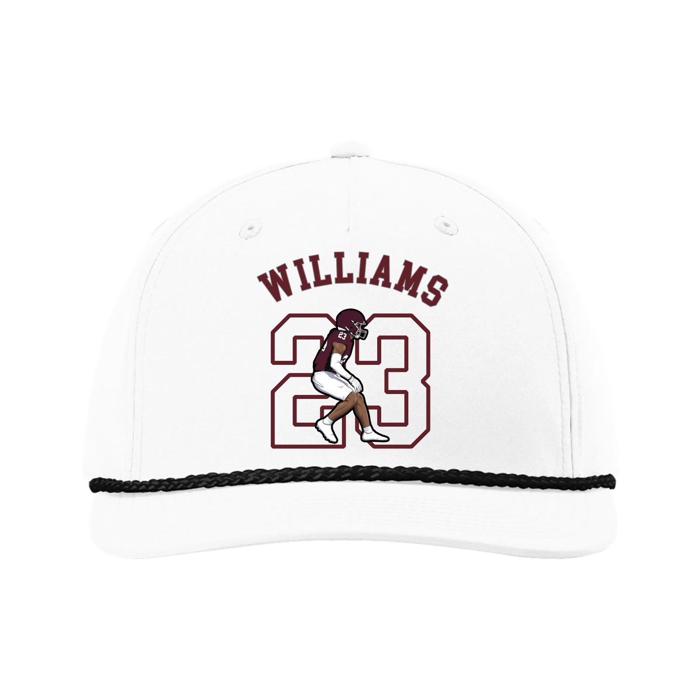 Five-Panel Classic Rope Cap — Shirsey Arch in White